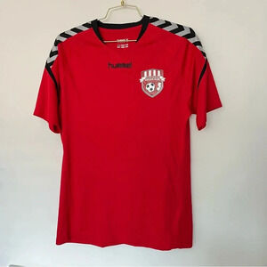 Hummel Authentic Jersey Size Small Weathers Number 8 Mesh Polyester Red Tee